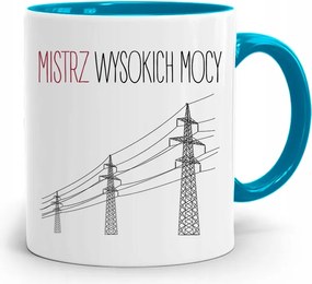 Kék Bögre Villanyszerelőnek Nagy Teljesítményű Mester, fényképes nyomattal