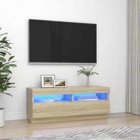 Sonoma tölgy színű TV-szekrény LED-lámpákkal 100 x 35 x 40 cm