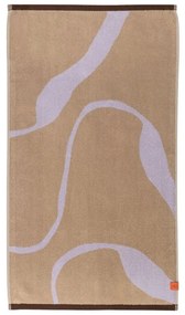 Levendula színű-világosbarna bio pamut fürdőlepedő 70x133 cm Nova Arte – Mette Ditmer Denmark