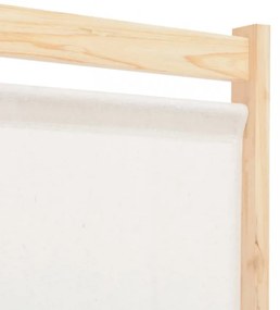 krémszínű 6-paneles szövetparaván 240 x 170 x 4 cm