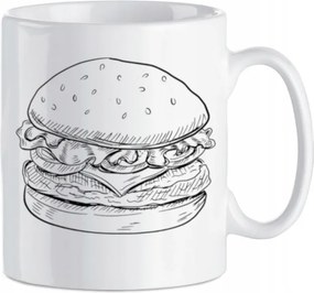 Bögre vagány nyomott mintás Burger 330 ml