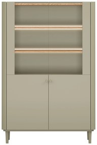 Elivo vitrin 100 cm fém lábakon - eukaliptusz / baltic dune tölgy