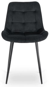 Fekete Bársony Étkezőszék. CHRIS