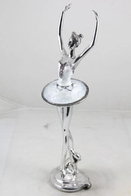 Figura Balerina Műanyag Ezüst, Gyöngyház 37x9x9cm