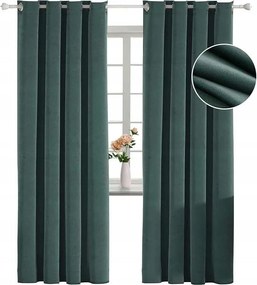 Velúr sötétítő függöny 140x260cm Zöld szín 2 db-os szett