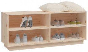 tömör fenyőfa cipőszekrény 110 x 34 x 45 cm