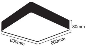 LED Mennyezeti lámpa LED/65W/230V 4000K 60x60 cm