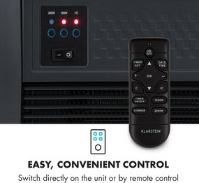 Klarstein Chamonix, elektromos kandalló, ventilátor, 2000 W, heti időzítő, távirányító, fehér