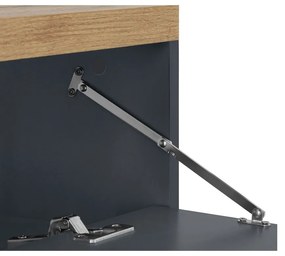 Antracitszürke mosdó alatti szekrény tölgyfa dekorral 60x57 cm Thessa – Støraa