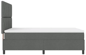 Boxrugós ágy matracmal Sötétszürke 140 x 200 cm szövet