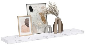 vidaXL Falpolc tárolóval Fehér márvány 120 x 23,5 x 4 cm Faanyag