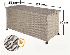 Deuba Kerekes tárolódoboz 370 L - krém