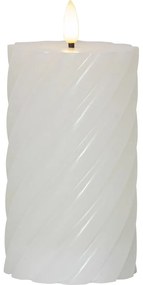 Flamme Swirl fehér LED viaszgyertya, magasság 15 cm - Star Trading