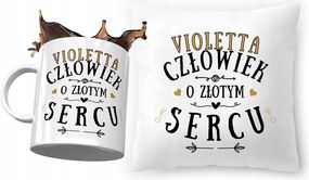 Violetta párna bögre ajándék szett fényképes nyomtatással