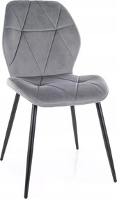 Rick Velvet szék fém váz fekete bársony szövet szürke bluvel 14