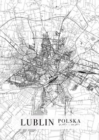 Lublin Várostérkép poszter A3 29,7x42 cm