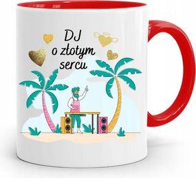 Dja Zene Bögre Piros Dj Arany Szívvel, fényképes nyomtatással