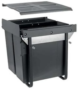 Hulladékgyűjtő GTV Practi Eco 600, szelektív, frontkihúzású, lágy záródás, 2*34 L edénnyel, fedéllel