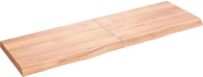 vidaXL világosbarna kezelt tömör tölgyfa fali polc 160 x 50 x (2-6) cm