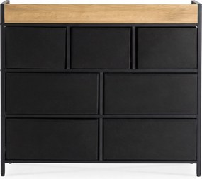Komoda z Szufladami HUDSON 98 cm Dąb/Czarny