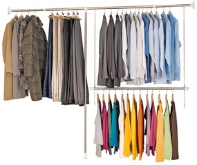 Ezüstszínű fém teleszkópos ruhatartó állvány Garment – Wenko