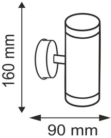 OLIMP 1 kültéri fali lámpa 2xGU10/35W rozsdamentes acél