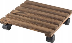 Fa Állvány Kerekekkel virágtartó alá Strapabíró barna 28cm széles