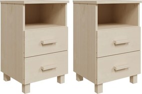 vidaXL HAMAR 2 db mézbarna tömör fa éjjeliszekrény 40 x 35 x 62 cm