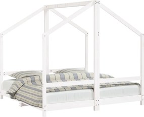 vidaXL fehér tömör fenyőfa gyerekágykeret 2 x (80 x 160) cm