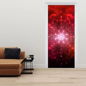 Fotótapéta ajtóra - Piros absztrakció (95x205cm)