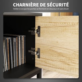 HOMCOM TV Állvány - TV Szekrény, 60 hüvelykes TV-hez, Különböző Tárolóhellyel, 2 Fiókkal, Állítható Polccal és Kábelmenedzsmenttel, Természetes Fa | A