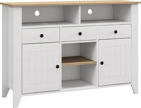 HOMCOM Konyhai Székoldal TV Állvány 50 Hüvelykes Televíziókhoz 3 Fiókkal 2 Ajtóval 2 Nyitott Polccal és 2 Állítható Polccal Modern Stílus 120x38x81,5