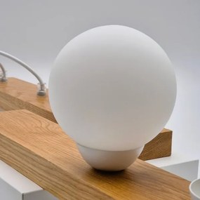 Csillár zsinóron CORTINA 2xE27/15W/230V + 2xG9/5W/230V fehér/tölgy