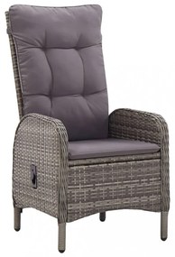 vidaXL 3 részes szürke polyrattan kerti bisztrószett