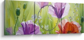 Kép - Pipacsok (órával) (90x30 cm)