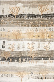 Szőnyeg A Fákon, Mint Kép Tájkép Szürke Krém Bézs Réz Természet 160x240 cm