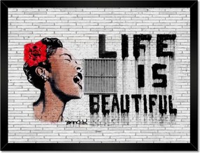 Poszterek keretben 40x30 Banksy Life is beautiful