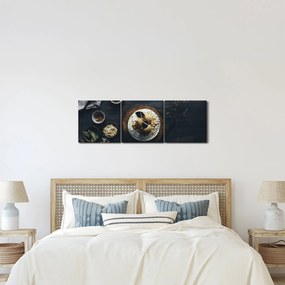 Desszert az asztalon képe (órával) (90x30 cm)