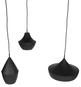 3 darabos szett skandináv függőlámpa fekete arannyal - Depeche