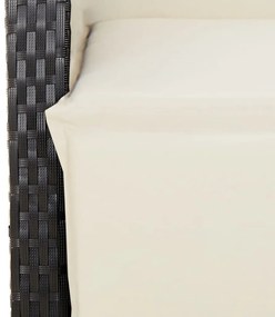 fekete polyrattan dönthető kerti szék lábtartóval