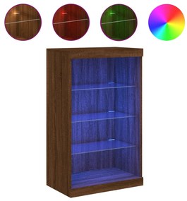 barna tölgy színű tálalószekrény LED-ekkel 60,5 x 37 x 100 cm