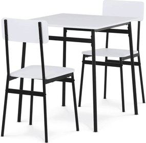 Fehér 2 személyes étkezőgarnitúra 70x70x76 cm – WT