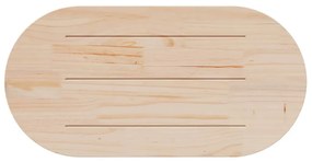 fehér tömör fenyőfa ovális asztallap 110x55x2,5 cm