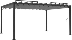 vidaXL szürke szövet és alumínium pavilon lamellás tetővel 3 x 4 m