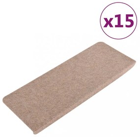 15 db bézs öntapadó lépcsőszőnyeg 65x24,5x3,5 cm