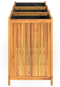 tömör akácfa kerti virágtartó béléssel 150 x 50 x 75 cm