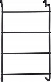 Törölközőtartó fekete matt Ajtóra Akasztható ruhaakasztó