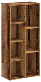 antik fa színű szerelt fa könyvespolc 50 x 25 x 105 cm