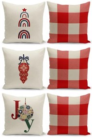 Christmas Noel 6 db-os karácsonyi díszpárnahuzat szett, 43 x 43 cm - Kate Louise