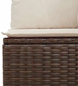 Kerti kanapé párnával Barna Poli rattan